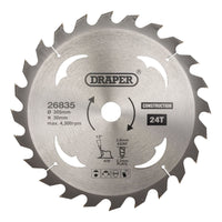 Draper TCT Construction Circular Saw Blade, 305 x 30mm, 24T 26835