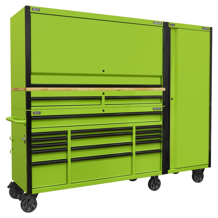 Superline PRO Black Edition Mobile Trolley  Wooden Worktop Hutch 2 Drawer Riser Superline Pro - Town Tools 