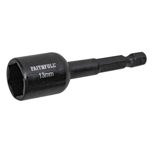Faithfull Magnetic Impact Nut Driver 13mm x 1/4in Hex Faithfull - Town Tools
