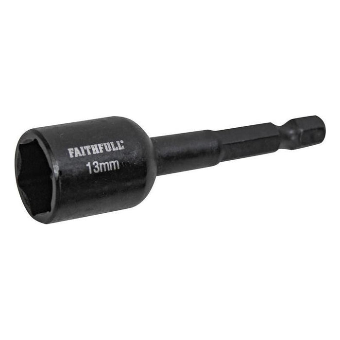 Faithfull Magnetic Impact Nut Driver 13mm x 1/4in Hex Faithfull - Town Tools