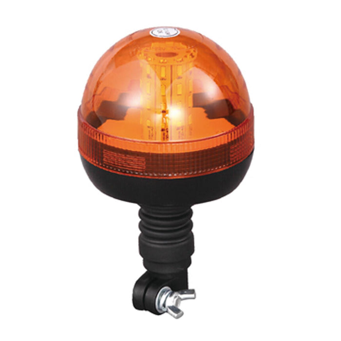 12V/24V Flexi DIN Spigot Pole Mount LED Amber/Orange Flashing Warning Beacon - IP66 Rated Maypole - Town Tools 