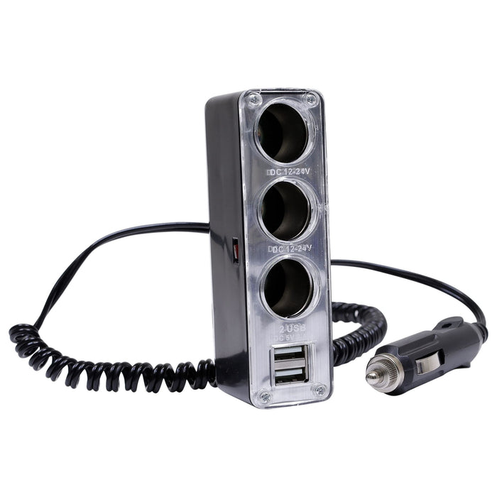 Streetwize Triple Socket Adaptor & Twin USB - 12V Streetwize - Town Tools 