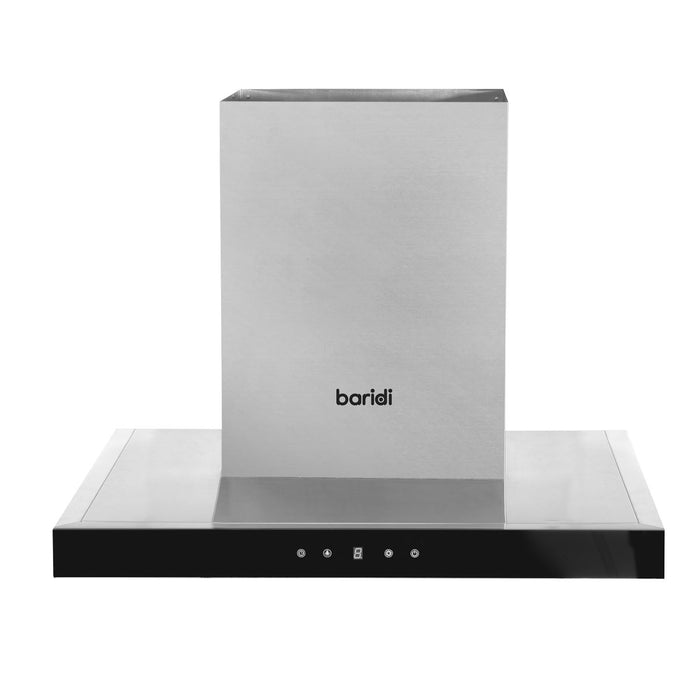 Baridi T-Shape Chimney Cooker Hood with Carbon Filters 60cm - Stainless Steel