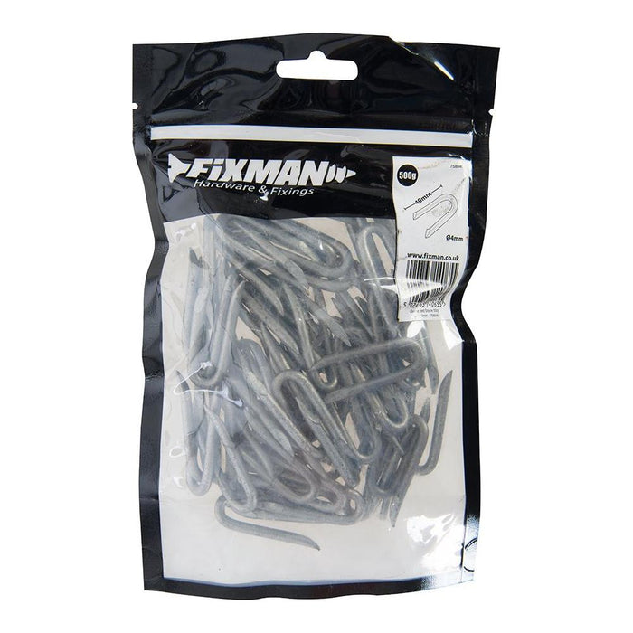 Fixman Galvanised Staple 1/2kg 40 x 4mm Fixman - Town Tools 
