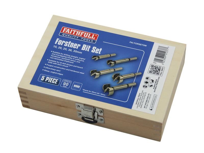 Faithfull Forstner Bit Set, 5 Piece Faithfull - Town Tools