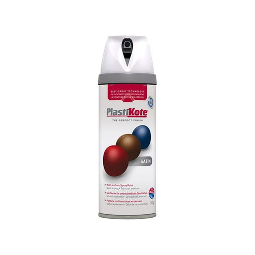 Plastikote Twist & Spray Satin White 400ml PlastiKote - Town Tools