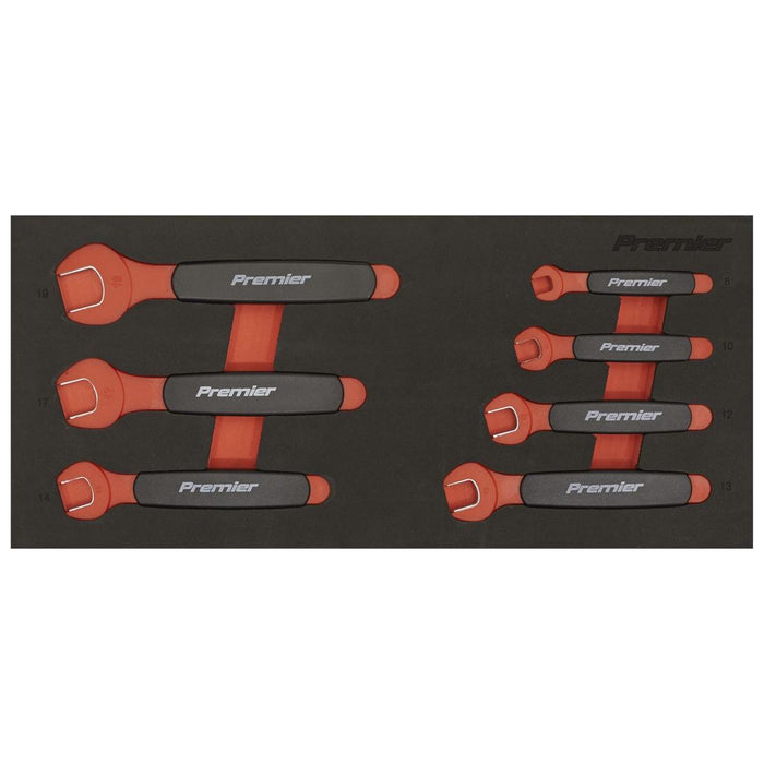 Premier Insulated Open-End Spanner Set with Tool Tray 7pc - VDE Approved Sealey Premier - Town Tools 
