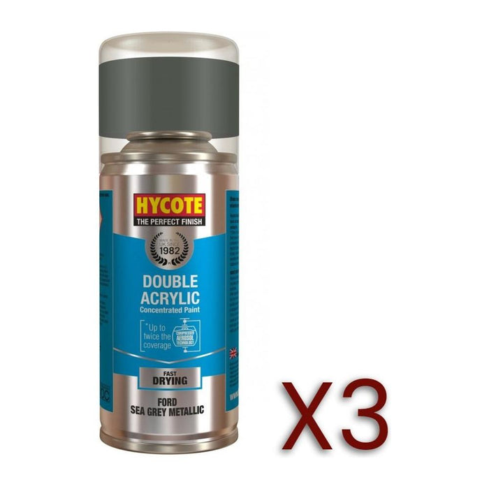 3x Hycote Aerosol Paint for Ford Sea Grey (Metallic) 150ml Hycote - Town Tools 