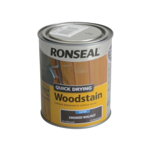 Ronseal Quick Drying Woodstain Satin Smoked Walnut 750ml Ronseal - Town Tools
