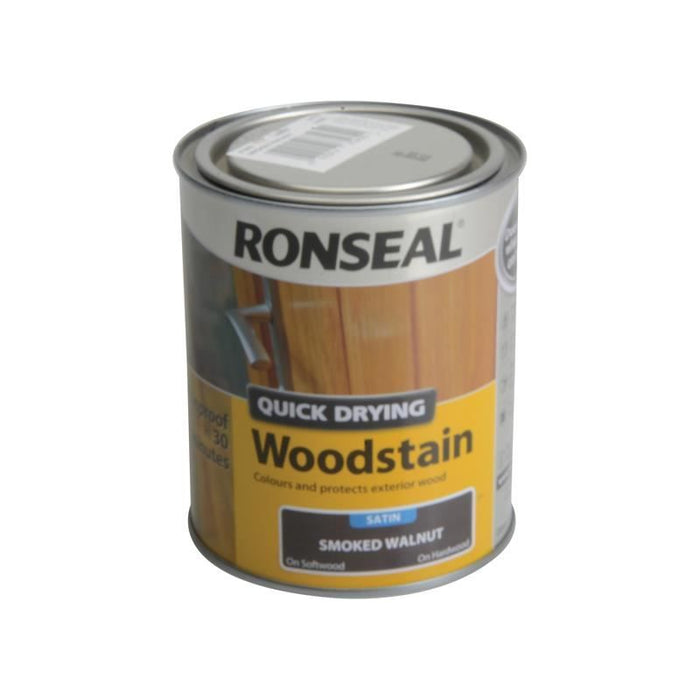 Ronseal Quick Drying Woodstain Satin Smoked Walnut 750ml Ronseal - Town Tools