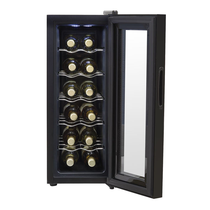 Baridi 12 Bottle Wine Fridge & Cooler - Black DH73