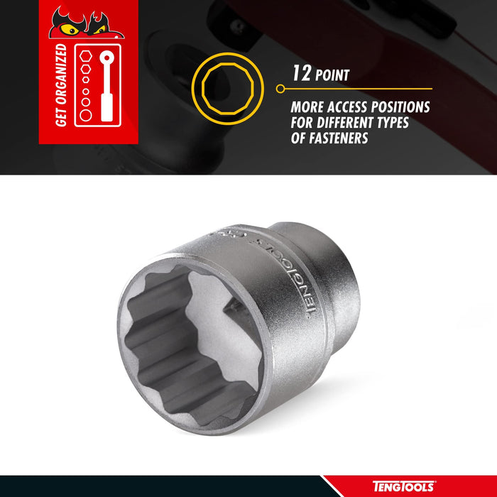 Teng Tools 1/2" Socket 12 pt AF 3/8" Teng Tools - Town Tools 