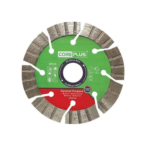 Coreplus GP115 General-Purpose Hybrid Turbo Diamond Blade 115mm CorePlus - Town Tools