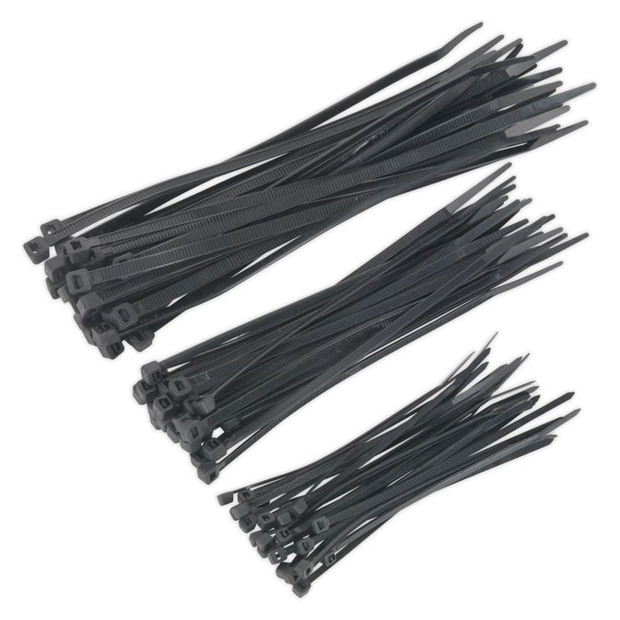 Sealey Cable Tie Assortment Black Pack of 75 CT75B Sealey - Town Tools 