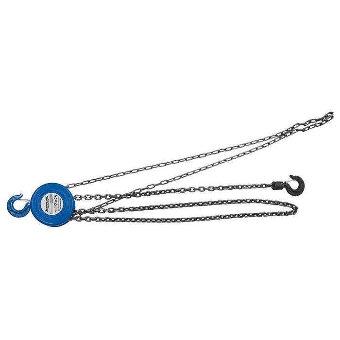 Silverline Chain Block 1000kg / 2.5m Lift Height Silverline - Town Tools 