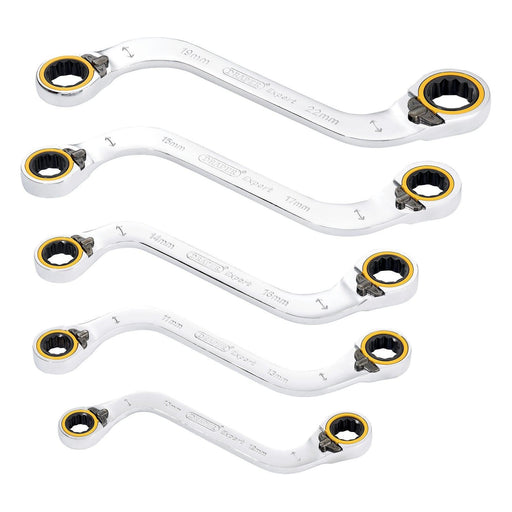 Draper Expert HI-TORQ Double Ring Ratchet S-Shape Spanner Set (5 Piece) Draper - Town Tools