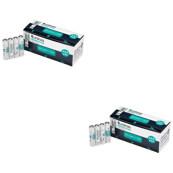Uniross LR03 AAA Power Plus Alkaline Batteries (Pack of 40) - UPPAAABX40