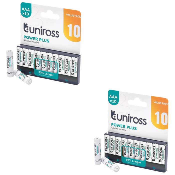 6 Piece Uniross LR03 AAA Power Plus Alkaline Batteries (Pack of 10) - UPPAAAPK10