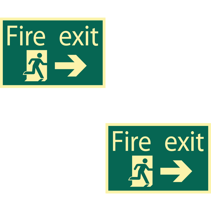 Draper Glow In The Dark 'Fire Exit Arrow Right' Safety Sign - SS45