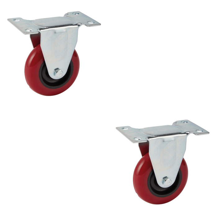 Draper Fixed Plate Fixing Polyurethane Wheel, 75mm Diameter, S.W.L. 100kg