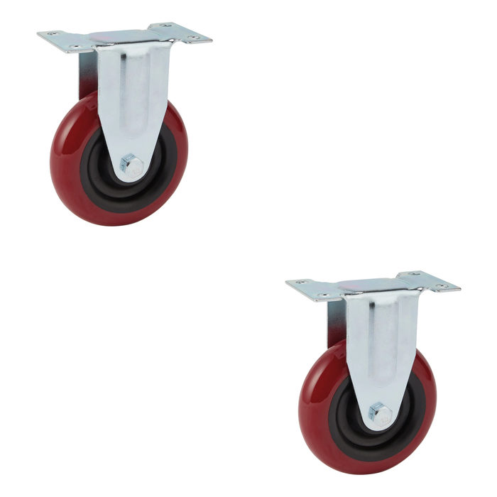 Draper Fixed Plate Fixing Polyurethane Wheel, 100mm Diameter, S.W.L. 125kg