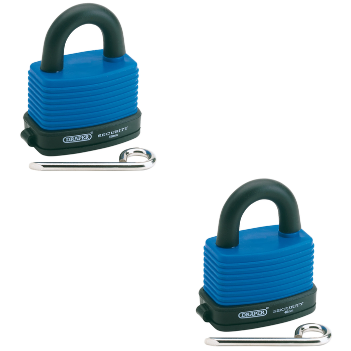 Draper Resettable 4 Number Combination Laminated Steel Padlock and Bumper, 48mm