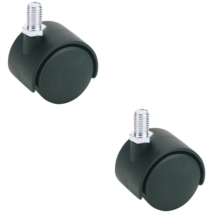 Draper Twin Nylon Bolt Castor, 40mm Diameter, S.W.L. 25kg - 60140B