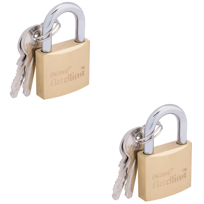 Draper Redline® Brass Cylinder padlock 20-40mm