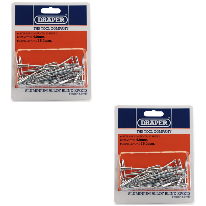 Draper Blind Rivets, 4 x (50 Piece) 5.6-15.8mm