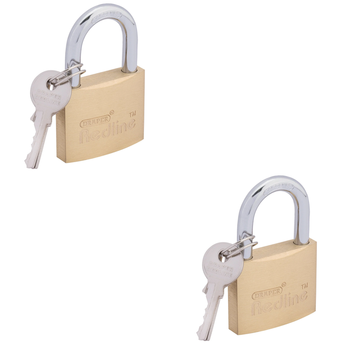 Draper Redline® Brass Cylinder padlock 20-40mm