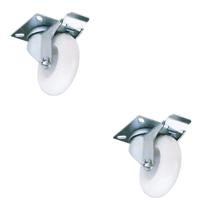Draper Swivel Plate Fixing Nylon Wheel with Brake, 75mm Diameter, S.W.L. 70kg