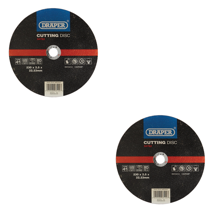 Draper Flat Stone Cutting Disc, 230 x 2.5 x 22.23mm - CGF16