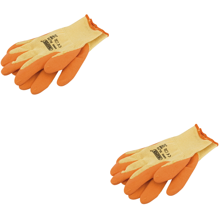 Draper Heavy Duty Latex Coated Work Gloves, Extra Large, Orange - HDLGA/B