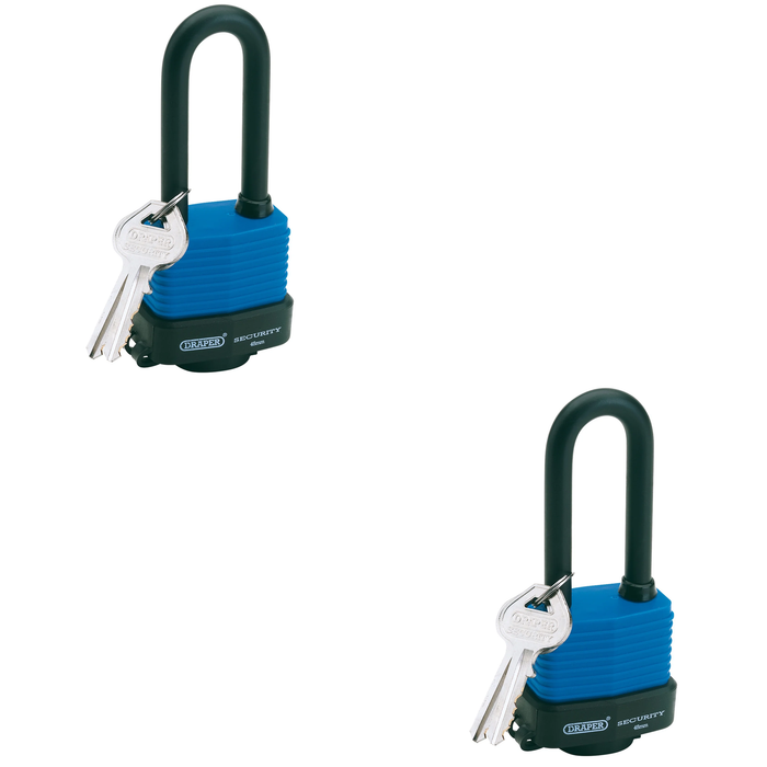 Draper Laminated Steel Padlock with Extra Long Shackle, 45mm - 8307/45L