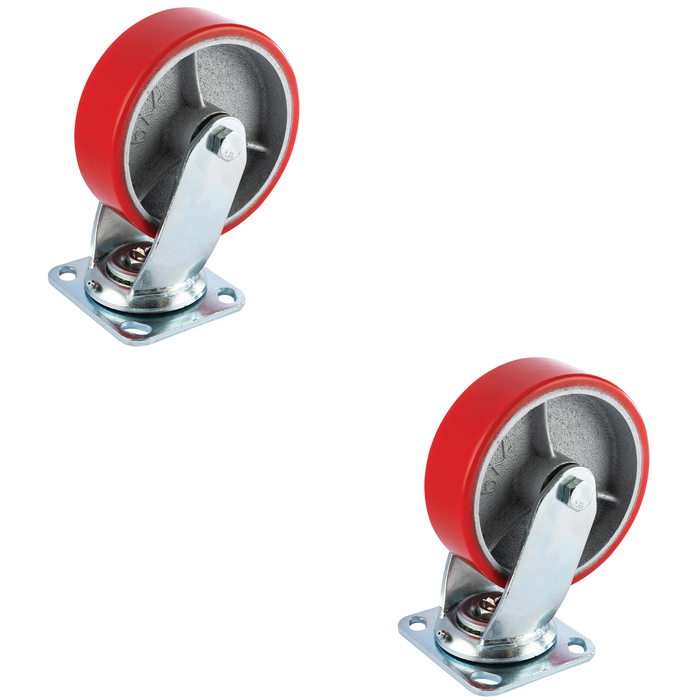 Draper Swivel Plate Fixing Heavy Duty Polyurethane Wheel, 160mm Diameter, S.W.L.