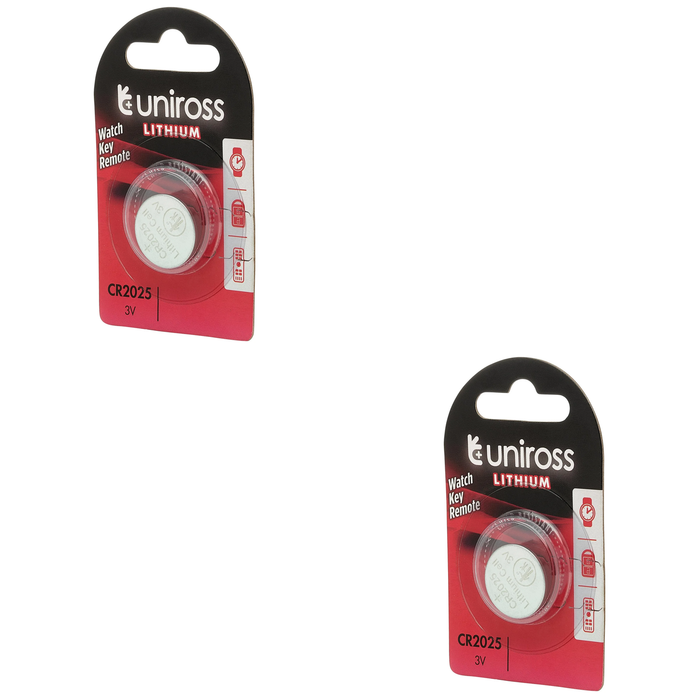 20 Piece Uniross Lithium Coin Cell CR2025 Battery - U1CR2025