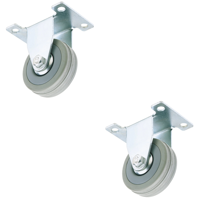 Draper Fixed Plate Fixing Rubber Castor, 50mm Diameter, S.W.L. 50kg - 60250F