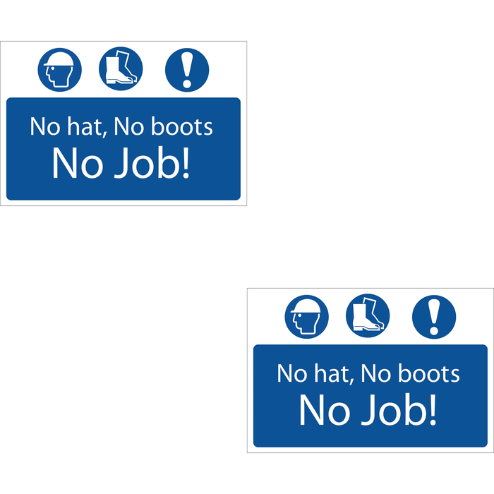Draper 'No Hat, No Boots, No Job' Mandatory Sign - SS53