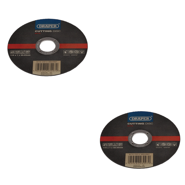Draper Stainless-Steel/Inox Metal Cutting Disc, 115 x 1 x 22.23mm - CGF13