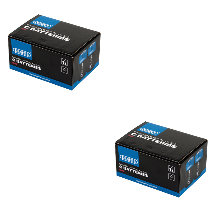 Draper PowerUP Ultra Alkaline C Batteries (Pack of 12) - BATT/C/12