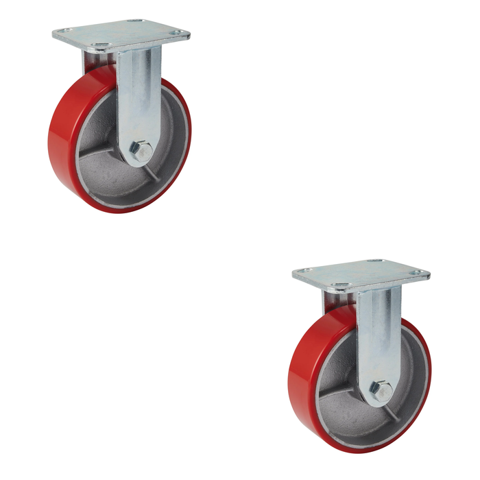 Draper Fixed Plate Fixing Heavy Duty Polyurethane Wheel, 160mm Diameter, S.W.L.