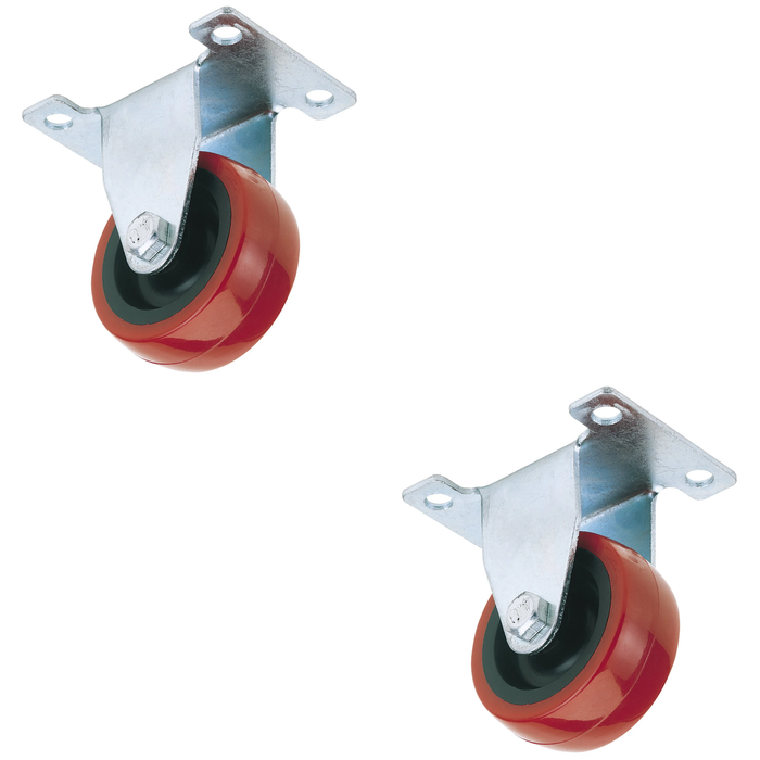 Draper Fixed Plate Fixing Polyurethane Wheel, 50mm Diameter, S.W.L. 75kg
