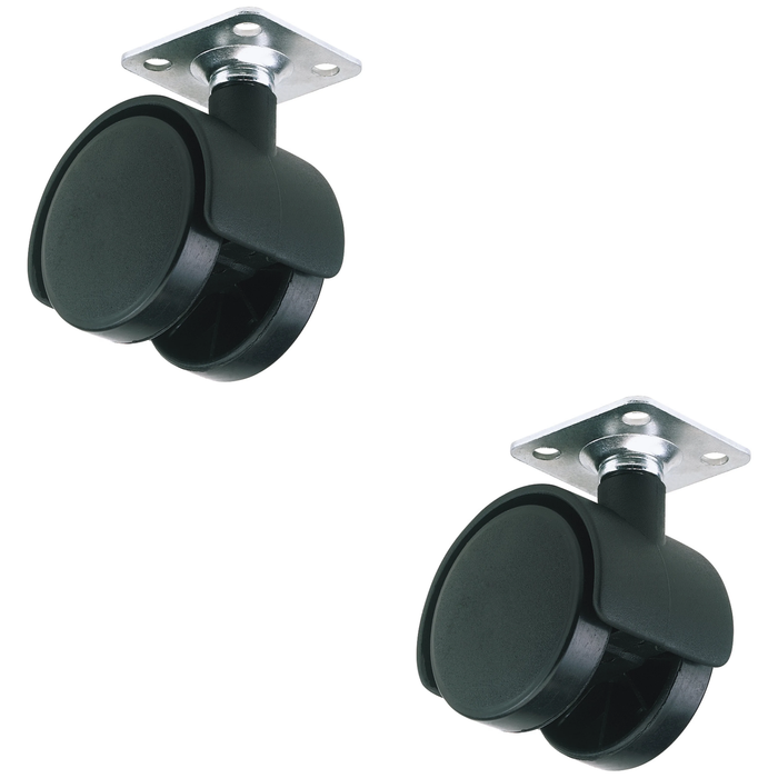 Draper Twin Nylon Plate Castor, 40mm Diameter, S.W.L. 25kg - 60140P