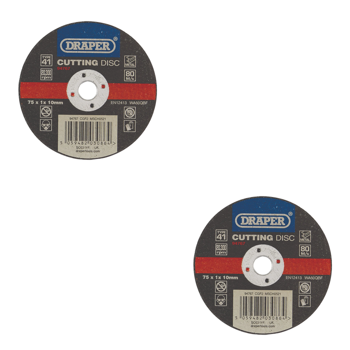 Draper Metal Cutting Disc, 75 x 1 x 10mm - CGF2