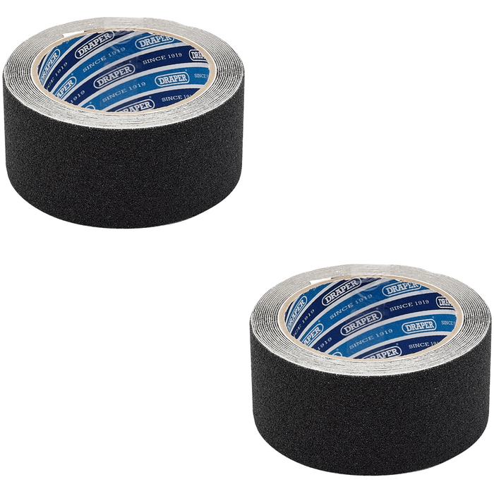 Draper Heavy Duty Safety Grip Tape Roll, 3.7m x 50mm, Black - TP-S/GRIP
