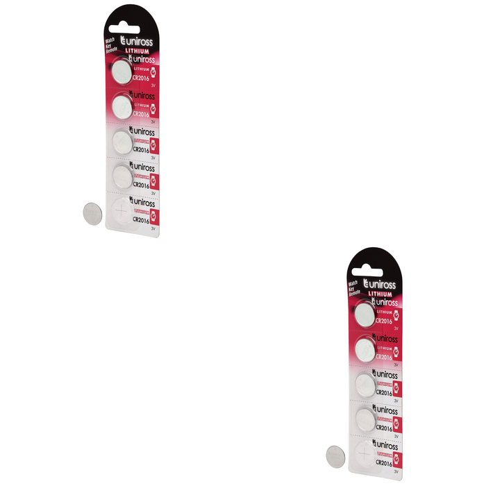 20 Piece Uniross Lithium Coin Cell CR2016 Batteries (Pack of 5) - U5CR2016