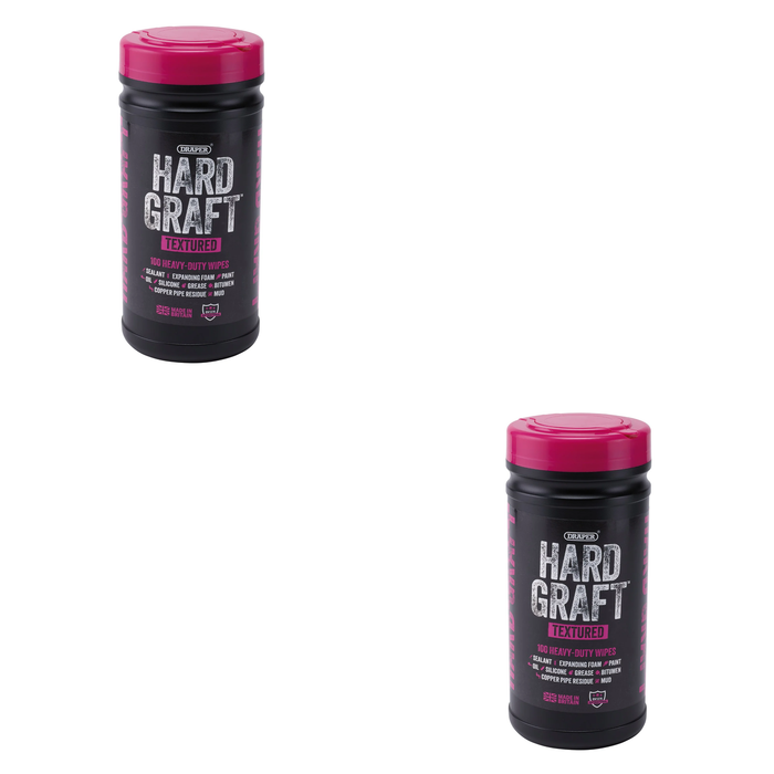 Draper Hard Graft Multipurpose Textured Wipes (Tub of 100) - HGW-TE100