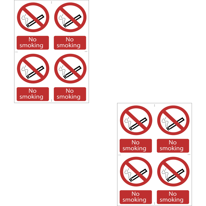 Draper No Smoking' Prohibition Sign (Pack of 4) - SS16