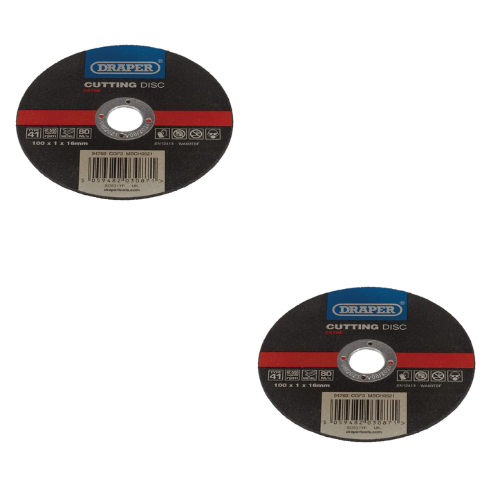 Draper Metal Cutting Disc, 100 x 1 x 16mm - CGF3