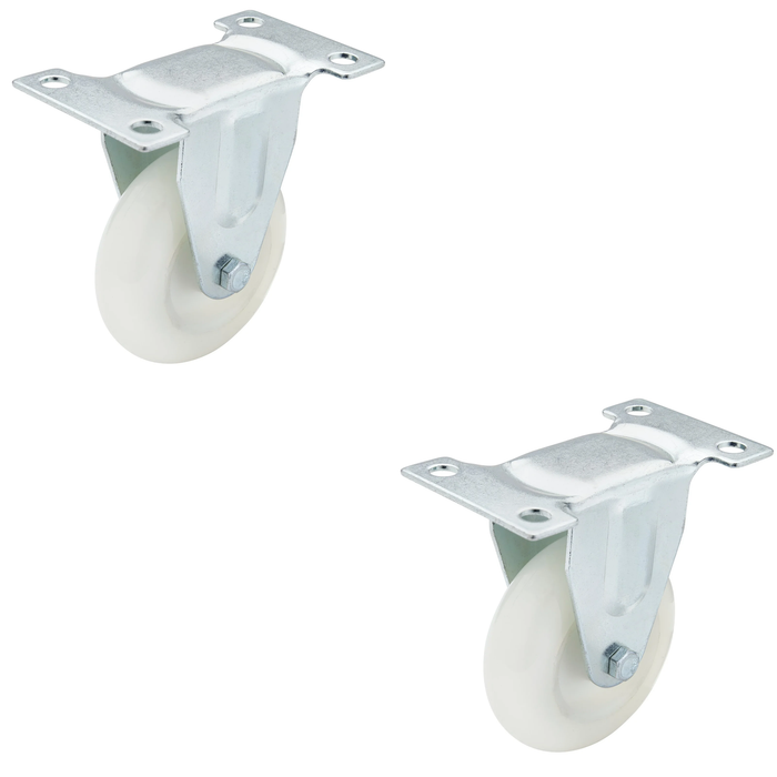 Draper Fixed Plate Fixing Nylon Wheel, 75mm Diameter, S.W.L. 100kg - 60475F